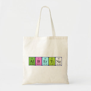 Albertine periodic table name tote bag