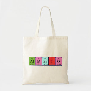Alberto periodic table name tote bag