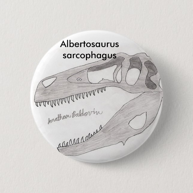 Albertosaurus sarcophagus 6 cm round badge (Front)