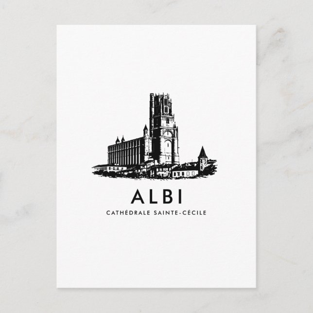 Albi Cathedral Detail Poster Vintage Architecture Postcard (Front)