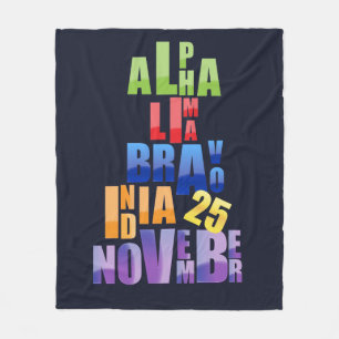 Albin 25 Phonetic Alphabet Fleece Blanket