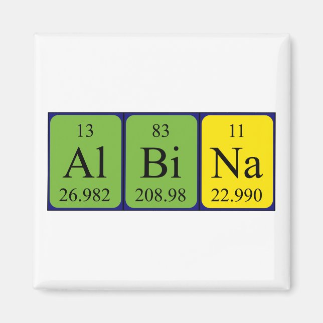Albina periodic table name magnet (Front)