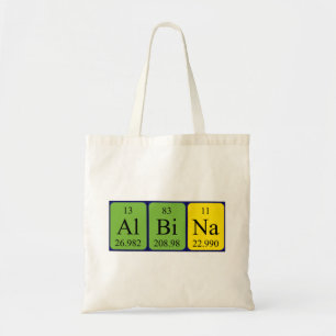 Albina periodic table name tote bag