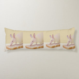 Albino Aardvark & Sprinkle Toast – Minimal Whimsy Body Cushion