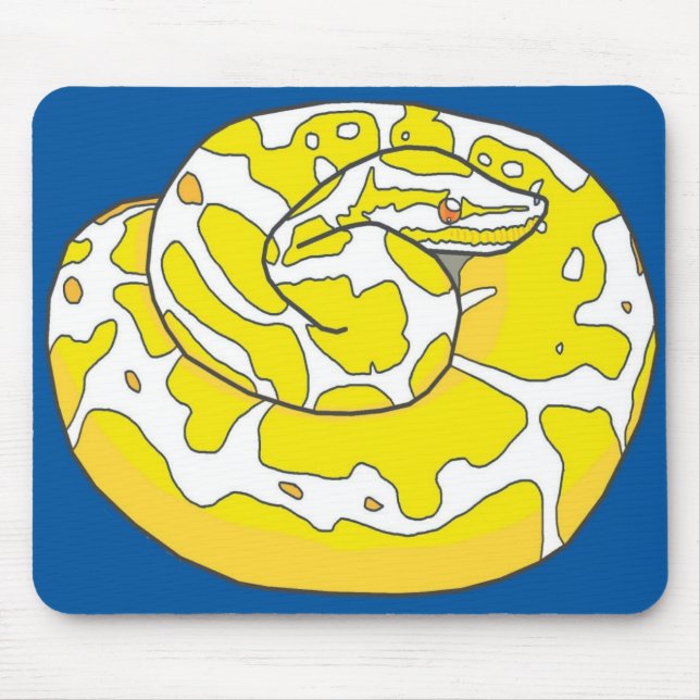 Albino Ball Python Mousepad 2 (Blue) (Front)