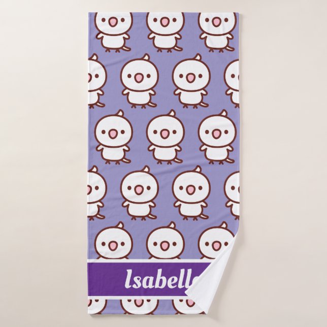 albino cockatiel bath towel (Bath Towel)