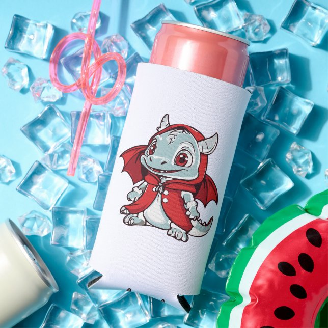 Albino Dragon in Red Seltzer Can Cooler (In Situ Summer)