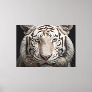 Albino Majesty White Tiger Realism Digital Art Canvas Print