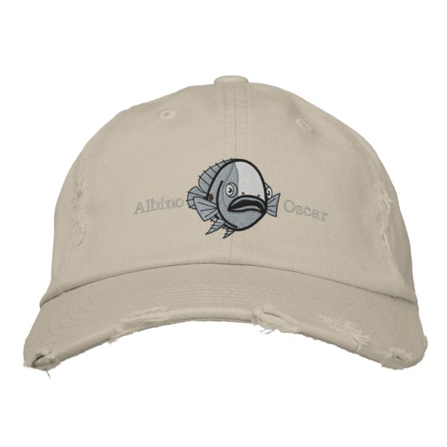 Albino Oscar Fish - Customised Embroidered Hat (Front)