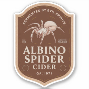 Albino Spider Cider Label Sticker