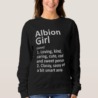 Albion Girl Mi Michigan Funny City Home Roots Sweatshirt