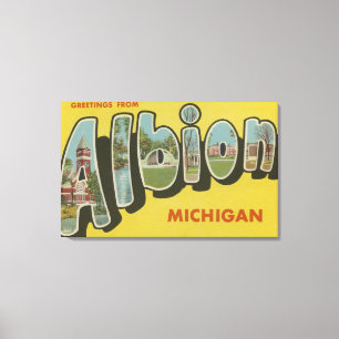 Albion, Michigan - Large Letter Scenes Canvas Print