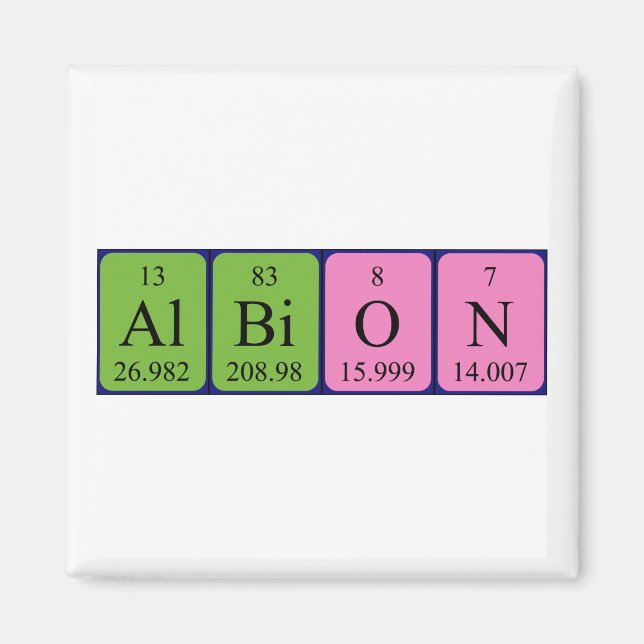 Albion periodic table name magnet (Front)