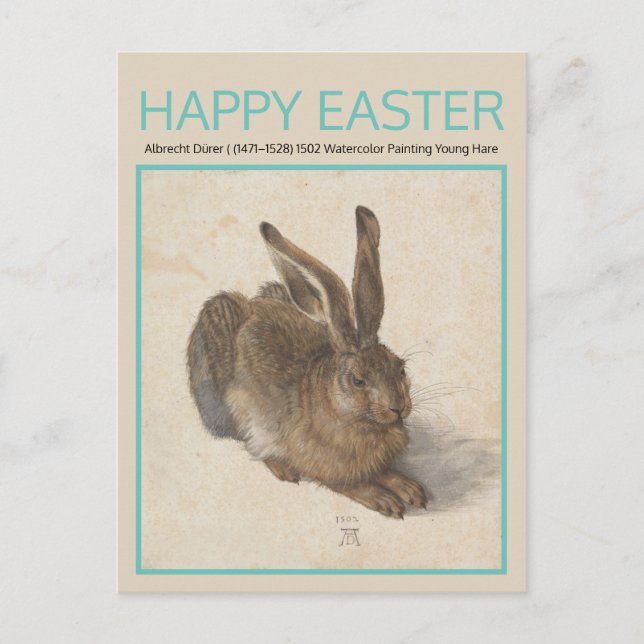 Albrecht Dürer 1502 HARE Easter Postcard (Front)