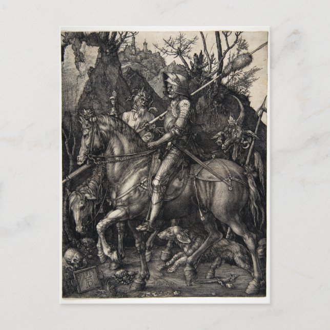 Albrecht Dürer Knight, Death and the Devil Postcard (Front)
