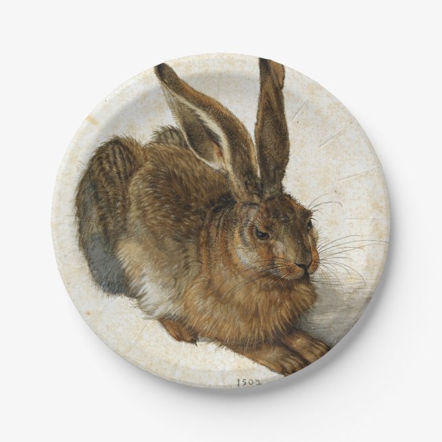 ALBRECHT DÜRER - Young hare 1502 Paper Plate (Front)