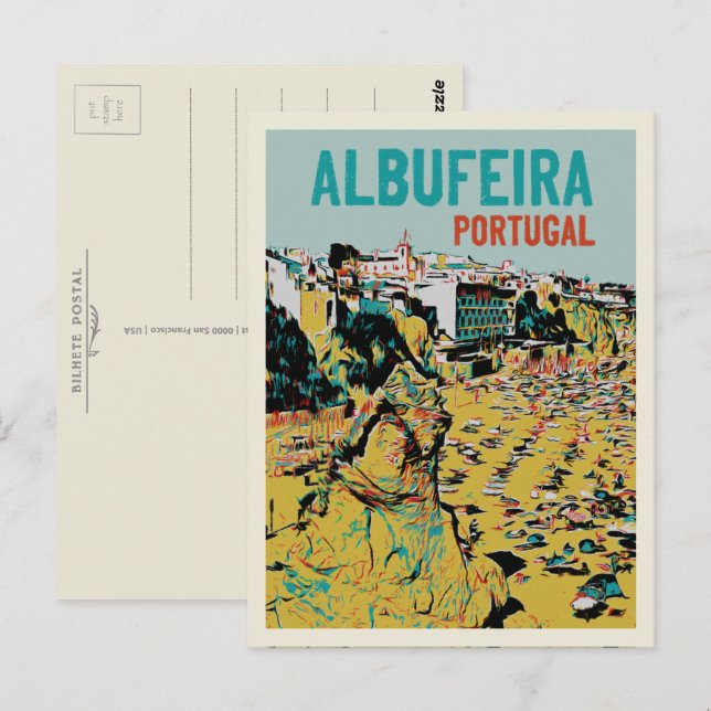 Albufeira Algarve Lagos coast Portugal travel Postcard (Front/Back)