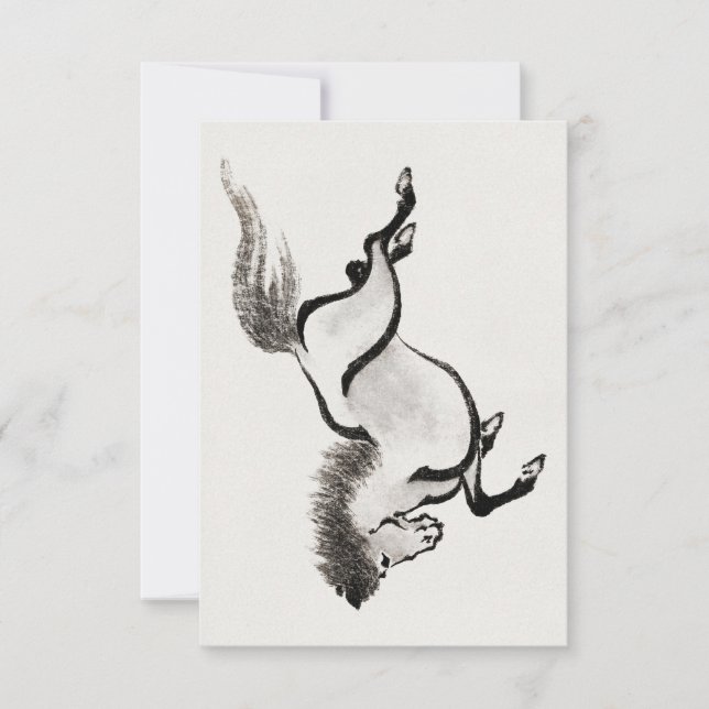 Album of Horse Sketches by Katsushika Hokusai and  Invitation (Front)