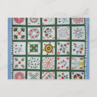 Album quilt with season flowers, 1844