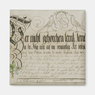 Album sheet, 1789 magnet