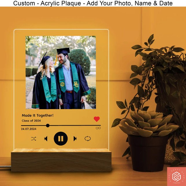 Album Song Graduation for Girlfriend Boyfriend Acrylic Sign (Personalized Album Song Graduation Gift for Girlfriend Boyfriend)
