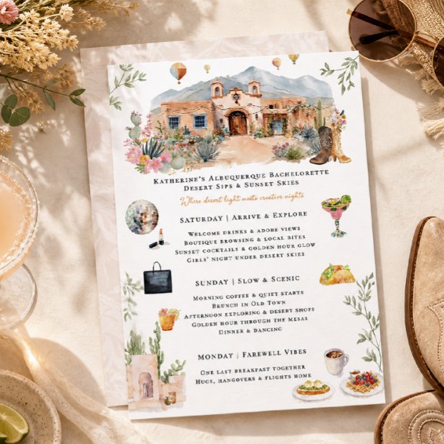 Albuquerque Bachelorette Weekend Itinerary Invitation (Creator Uploaded)