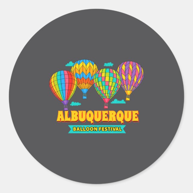 Albuquerque Balloon Festival New Mexico Fiesta  Classic Round Sticker (Front)