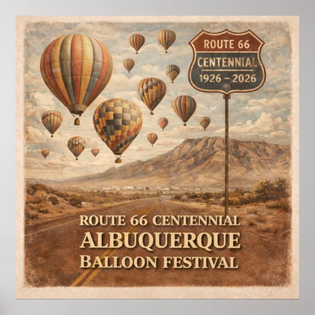 Albuquerque Balloon Festival Route 66 Poster (Front)