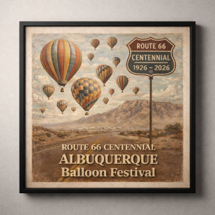 Albuquerque Balloon Festival Route 66 Poster