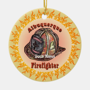 Albuquerque Firefighter Ceramic Tree Decoration