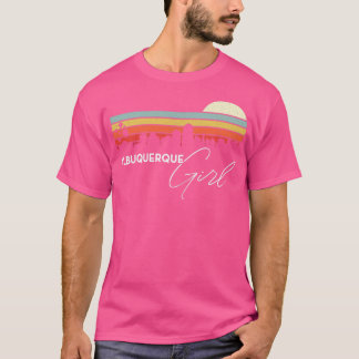 Albuquerque Girl Retro Sunset City Skyline Souveni T-Shirt