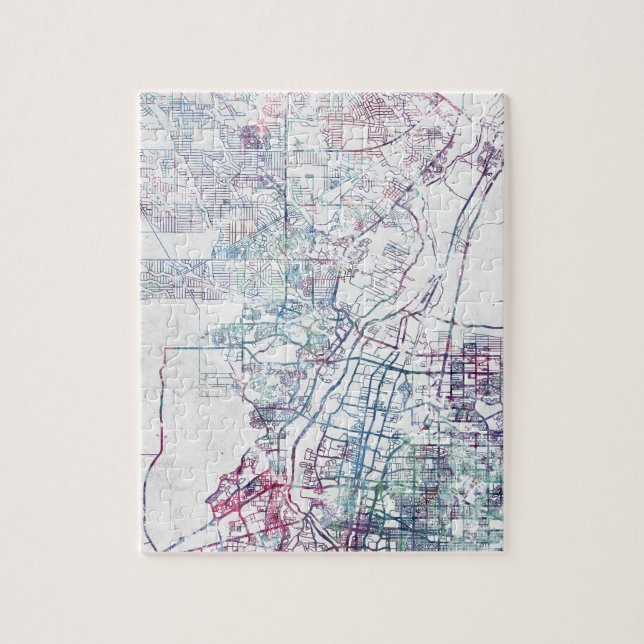 Albuquerque map painting jigsaw puzzle (Vertical)
