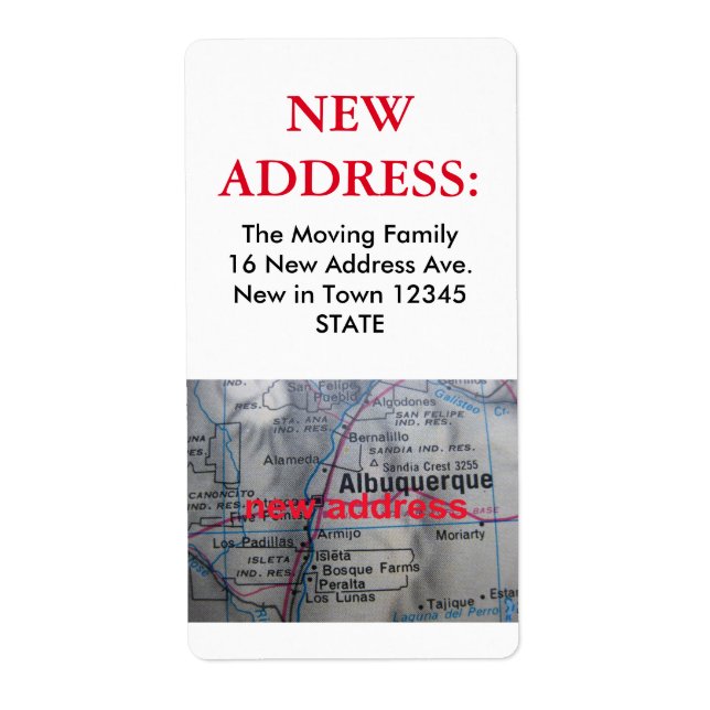 Albuquerque New Address Label (Front)