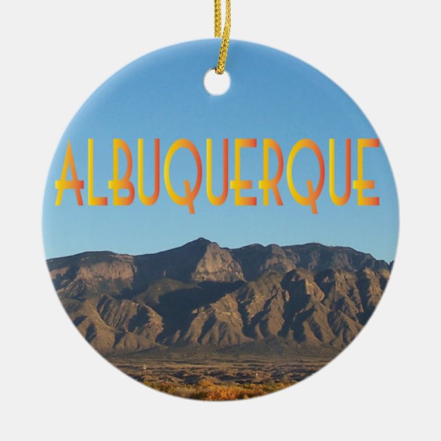Albuquerque New Mexico Ceramic Tree Decoration (Front)
