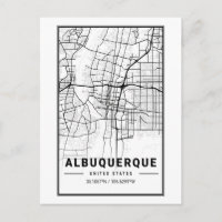 Albuquerque New Mexico City Map Minimalist Art