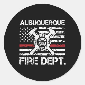 Albuquerque New Mexico Fire Dept Thin Red Line Fir Classic Round Sticker