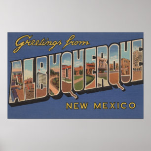 Albuquerque, New Mexico - Large Letter Scenes Poster