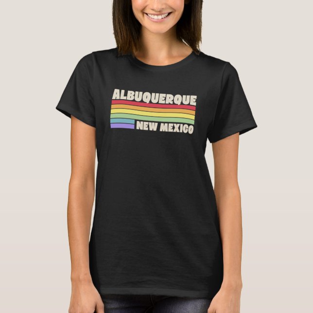 Albuquerque New Mexico Pride Rainbow Flag Gay Prid T-Shirt (Front)