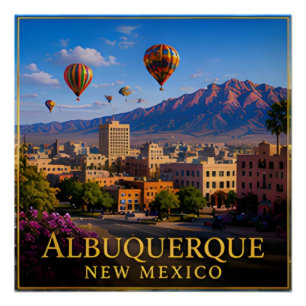 Albuquerque New Mexico Rio Grande & High Desert 🗺 Poster