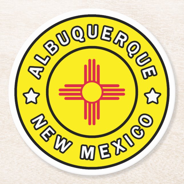 Albuquerque New Mexico Round Paper Coaster (Front)