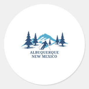 Albuquerque New Mexico Ski Resort Skiing Skier  Classic Round Sticker
