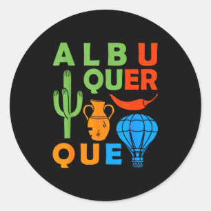 Albuquerque New Mexico Souvenir Men Petroglyph Alb Classic Round Sticker