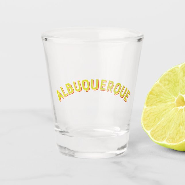 Albuquerque, New Mexico Vintage Arch Shot Glass (Front)