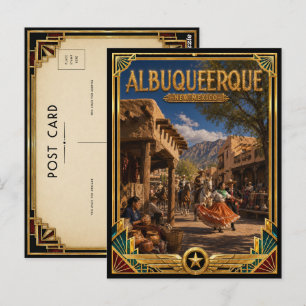 Albuquerque New Mexico Vintage Art Deco Golden Age Postcard