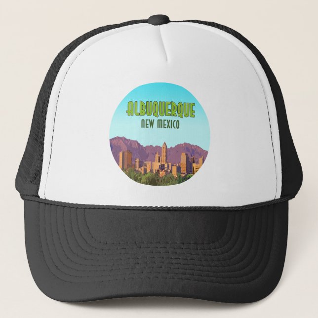 Albuquerque New Mexico Vintage Trucker Hat (Front)