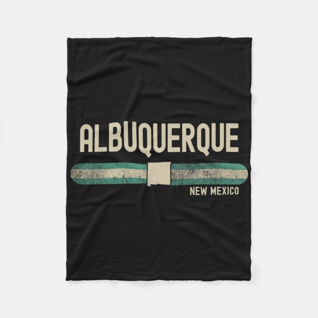 Albuquerque Nm New Mexico Travel &amp; 80s Style  Fleece Blanket (Front)