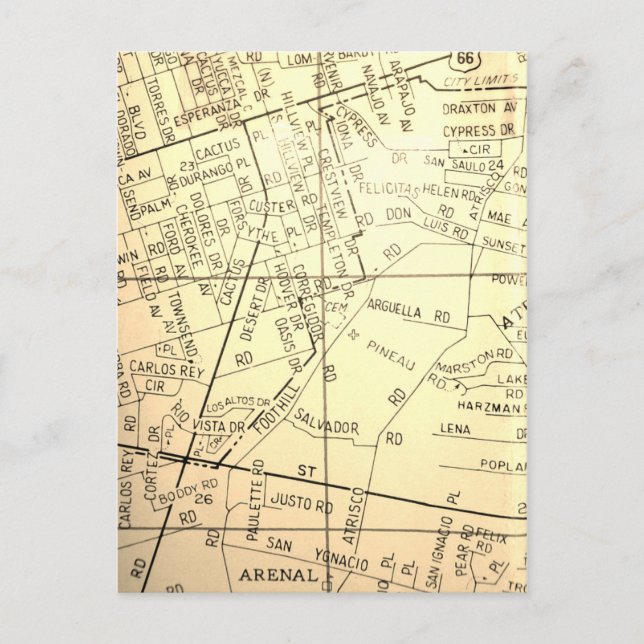 Albuquerque, NM Vintage Map Postcard (Front)