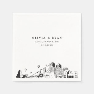 Albuquerque Wedding Minimalist Paper  Napkin