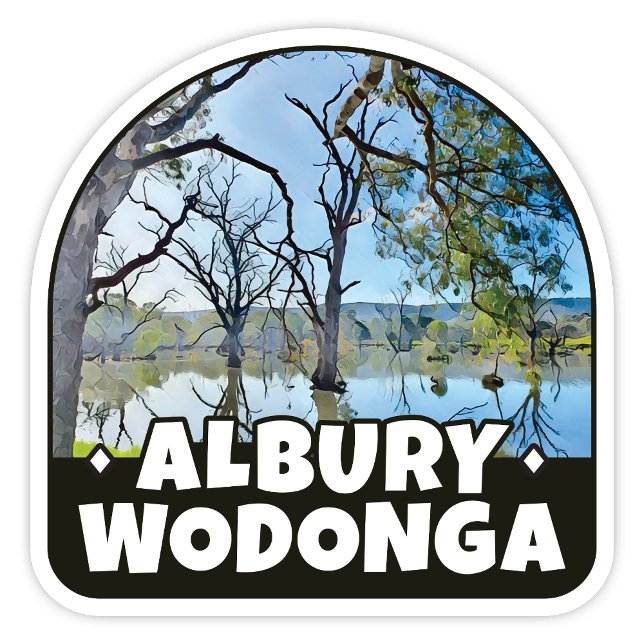 Albury NSW, Wodonga Victoria - Australia Sticker (Albury Wodonga Murray River Australia scenic sticker)