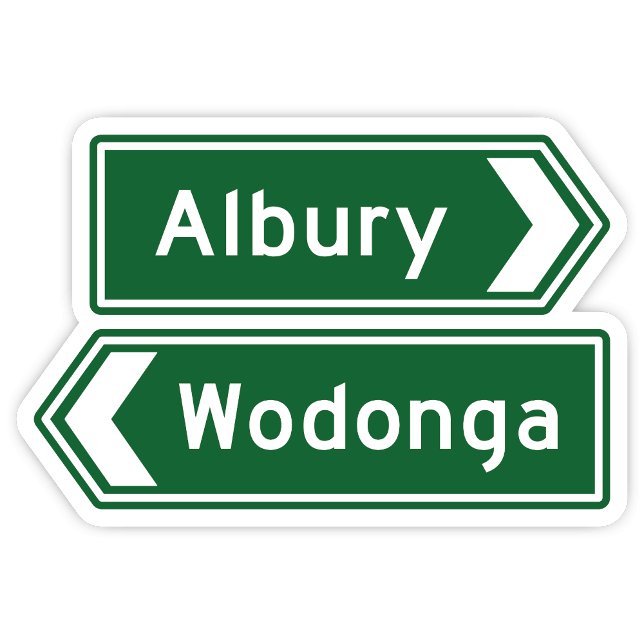 Albury Wodonga Australia Sticker (Albury Wodonga Highway Signs Sticker)